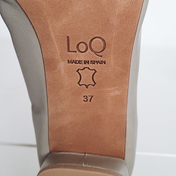 SOLD - LoQ Ema Grey Soft Leather Block Rounded Heel Mary Jane Shoes - Size 37 - Picture 9 of 9